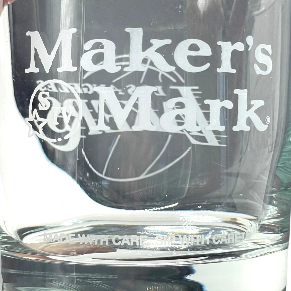 Los Angeles Lakers Maker's Mark Bourbon Whiskey Lowball Rocks Glass Set of 2 NBA